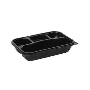 Black Base 4 Compartment container - Microwavable (200pcs)