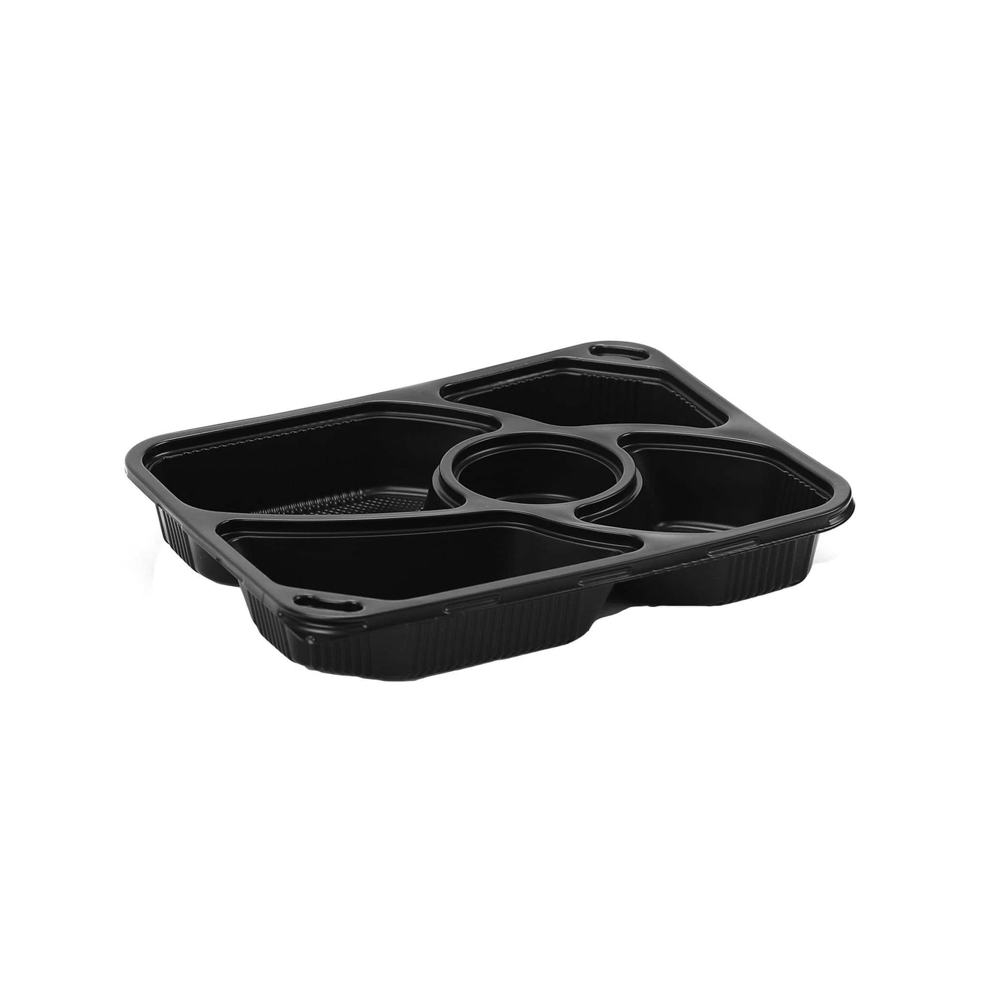 Black Base 6 Compartment container - Microwavable (150pcs)