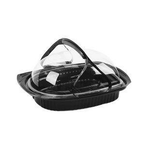 Black Base Chicken Container & Clear Lid & Handles (80pcs)