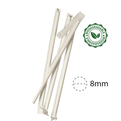 Bio Degradable Straw Wrapped 8MM (100pcs*100pkt)