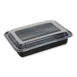 Black Base Rectangular Container and Lid (150PCS)