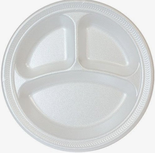 Foam Plate 10" 3 Compartment (25pcs*20pkt)