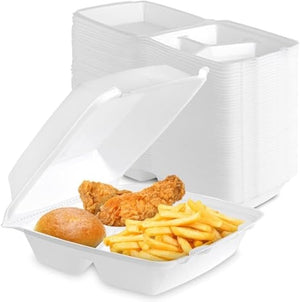 Foam Lunch Box 3 Compartment (100pcs)