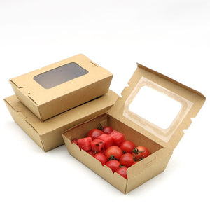 Kraft Lunch Box & Window - PE Coated (200pcs)