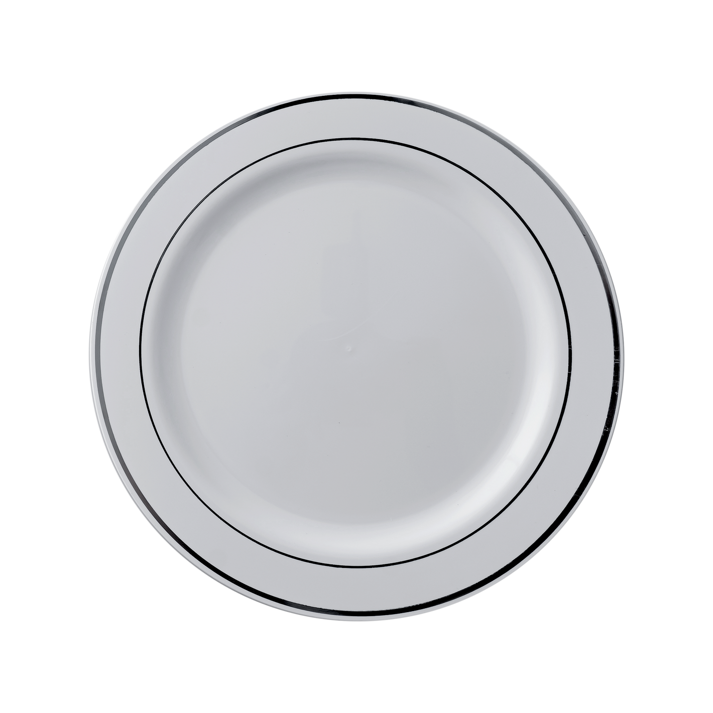 Plate Round Plastic With  Silver Ring 26cm (20pcs*10pkt)