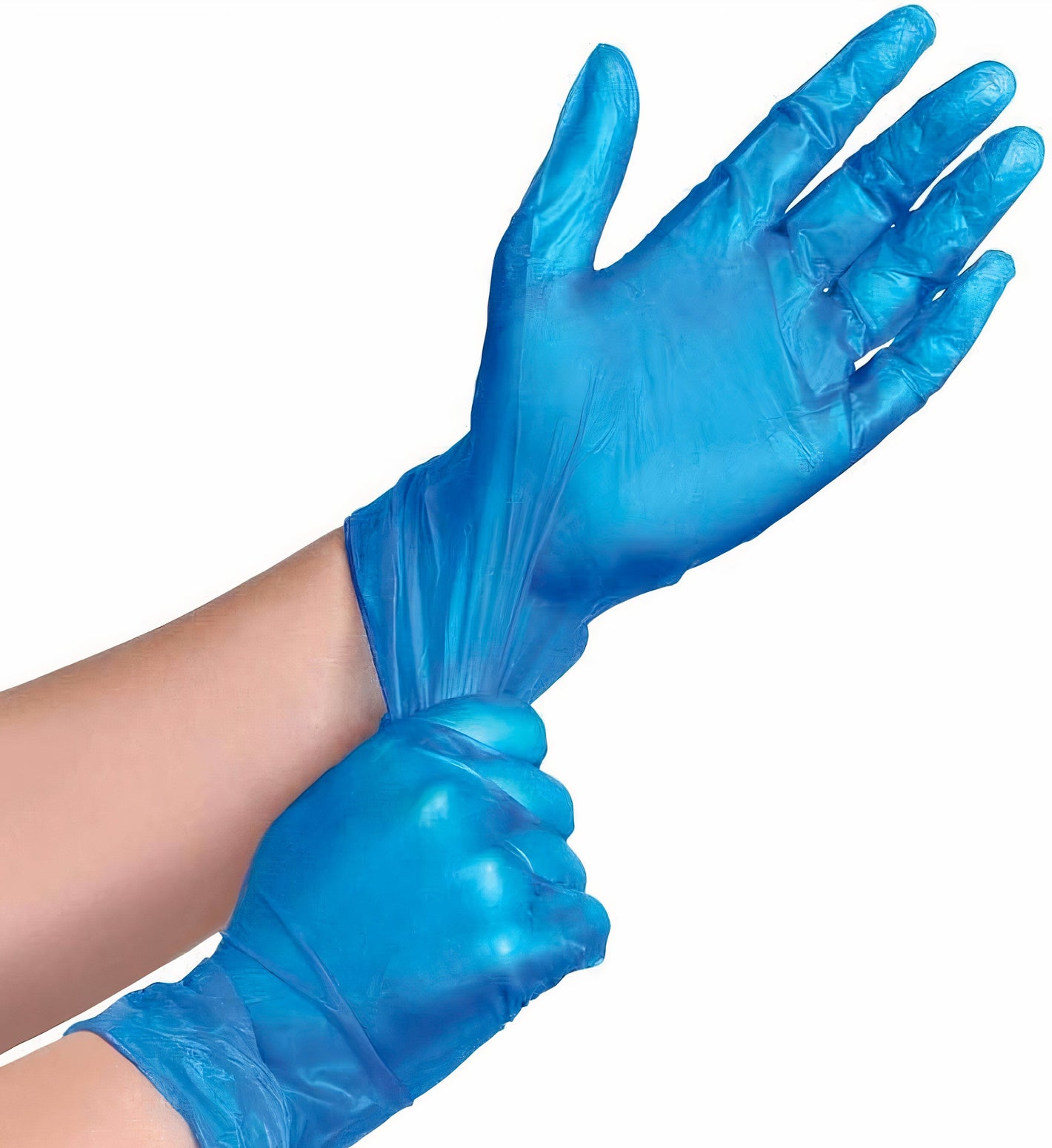 Blue Vinyl Gloves Powder Free (100 Pcs)