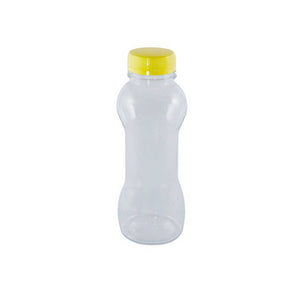 Plastic Juice Bottle Dumbell 330ML & Yellow Cap (140pcs)