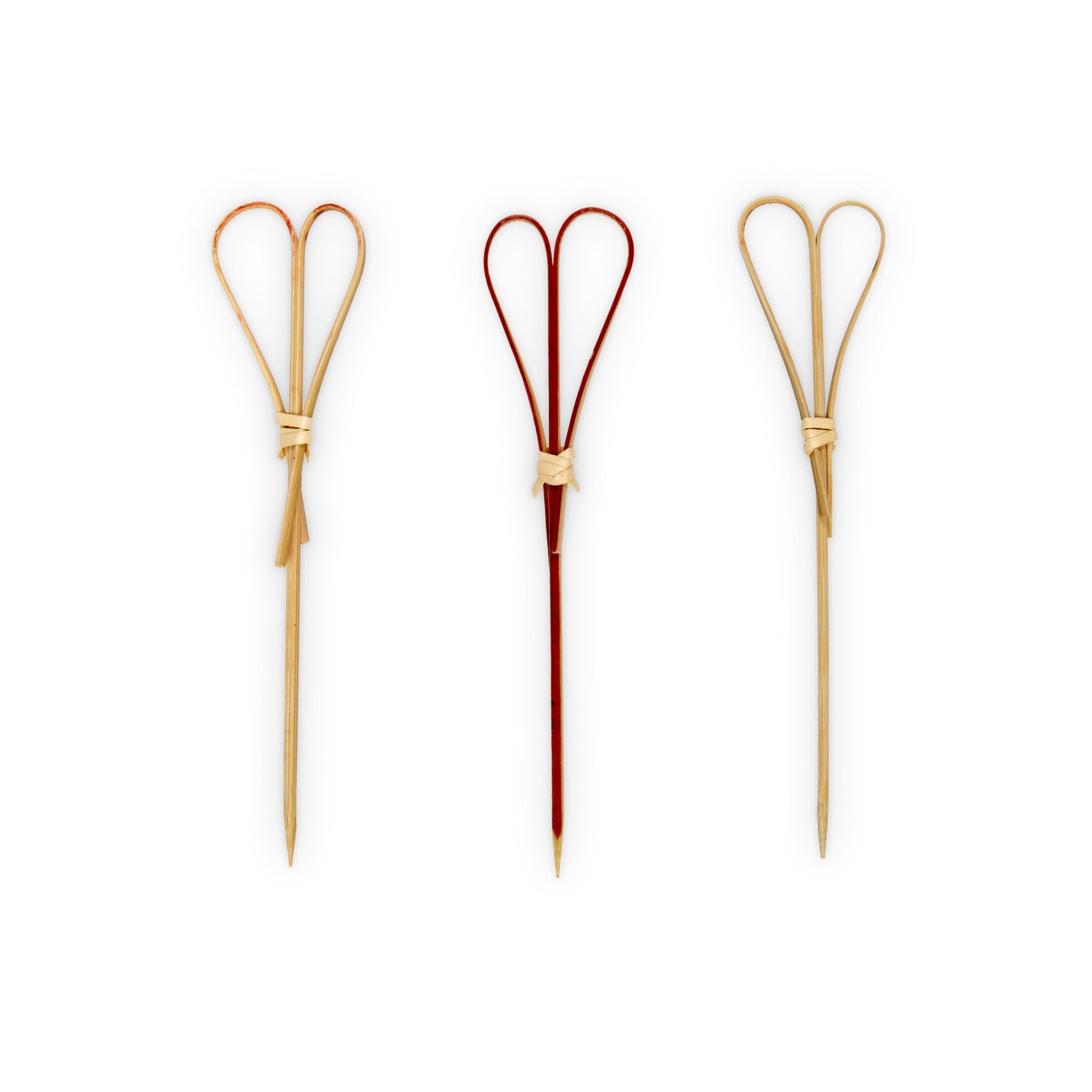 Bamboo Heart Skewers Colored 15CM (100pcs*50pkt)