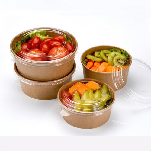 Kraft Paper Salad Bowl & Lid (300pcs)