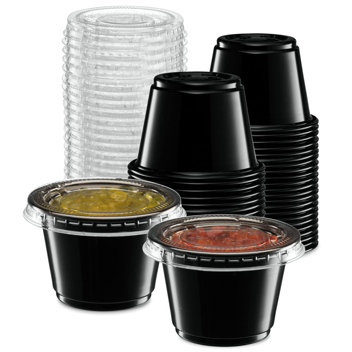 Portion Cup Black & Lid (2000pcs)