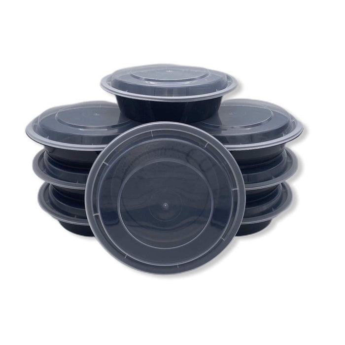 Black Round Container with Lid 150 Pcs